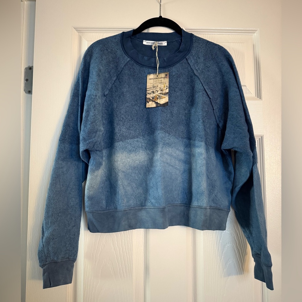 Groceries Apparel Hand-Dyed Indigo Sweatshirt Size S NWT - Picture 2 of 8